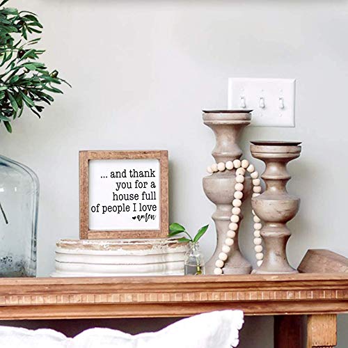 MACVAD Rustic Torched Wood Small Box Sign for Home Decor,Freestanding Thank You Sign for Kitchen,Square Wood Block Sign Table Decor,6" x 6" x 1.57" - Image 2