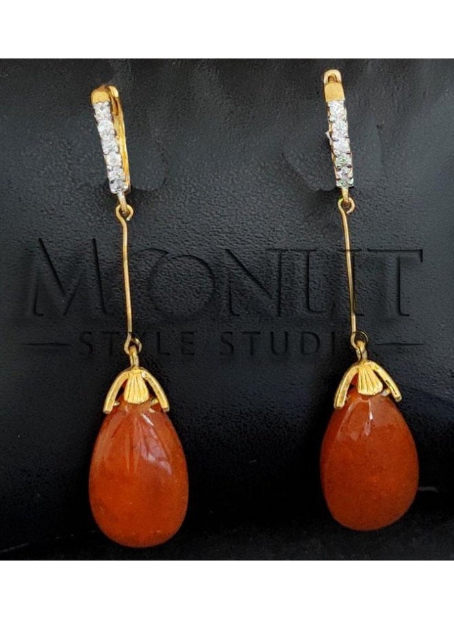 Elegant Orange Drop Earrings