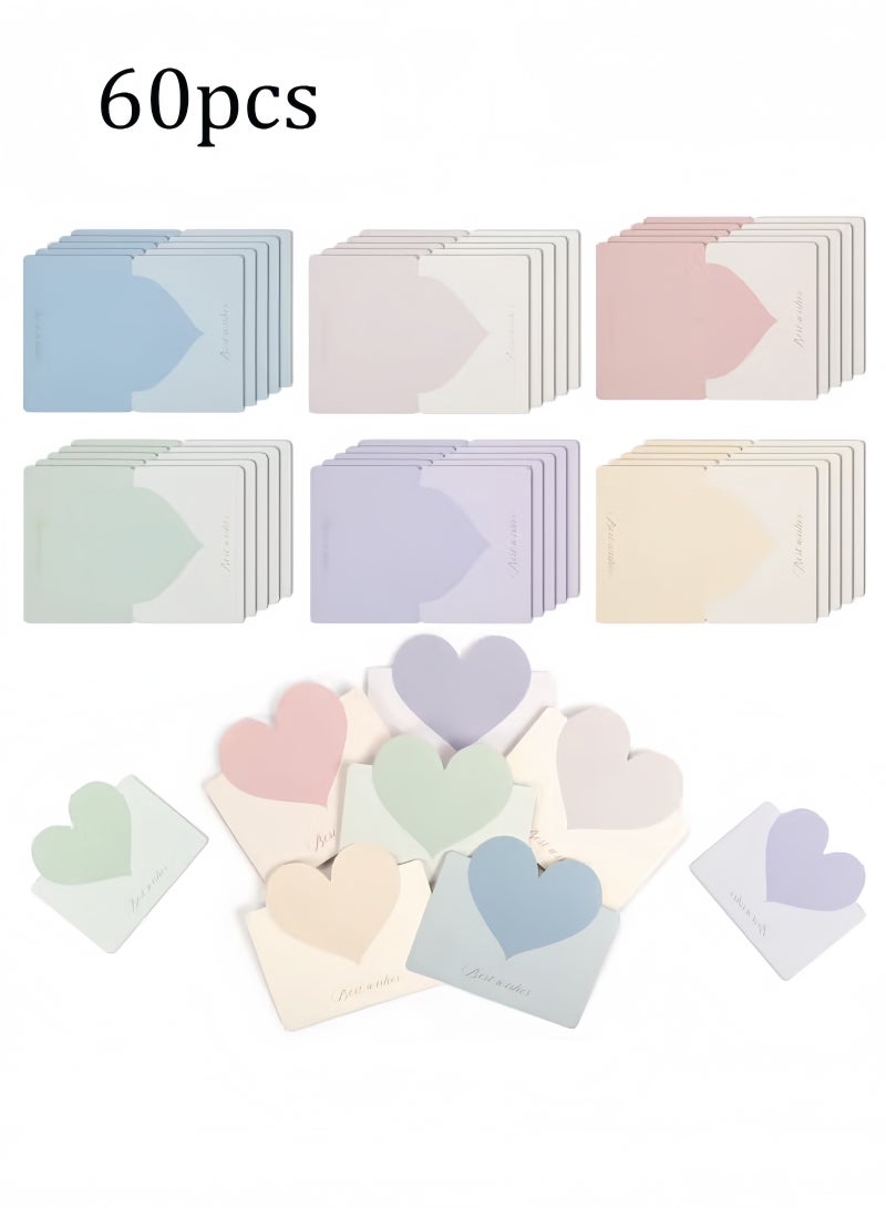 Generic 60 packs of foldable love greeting cards, creative Morandi series romantic love blank three-dimensional cards, used for weddings, birthdays and other occasions, universal gift cards  - Image 1