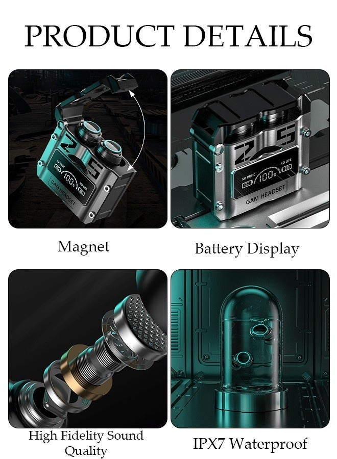 DUNISO Wireless Earbuds Bluetooth 5.2 Headphone Earphones in-Ear with Wireless Charging Case Phone Charging and LED Power Display Built-in Mic Headset IPX7 Waterproof for Running Sport Gym - Image 3