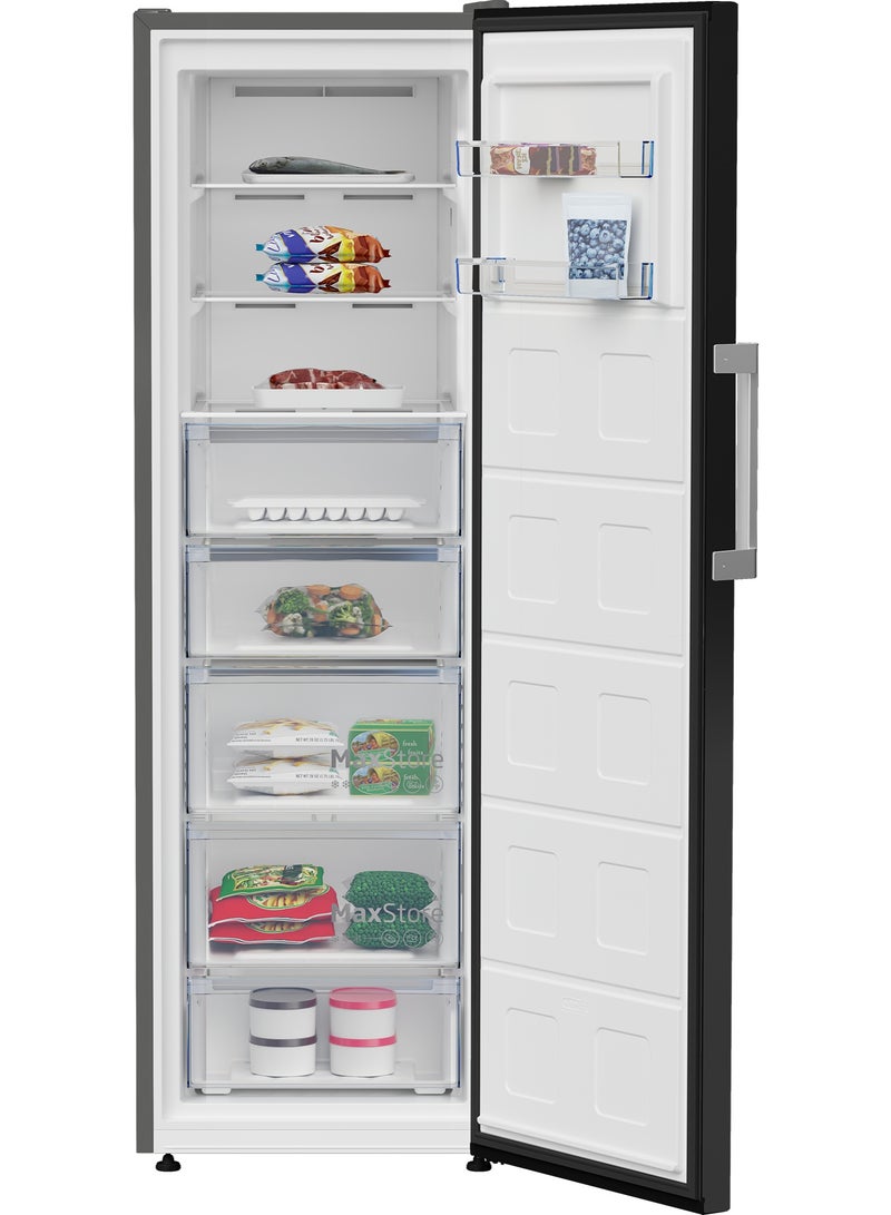 Beko Upright Freezer 286L - No Frost - ProSmart Inverter Motor - 8 Drawer Storage - Digital Control Display - Fast Freeze Function - Low Noise - Vacation Mode - Black - RFNE313E13STIEGB 286 L 1 W RFNE313E13STIEGB Piano Black - Image 3