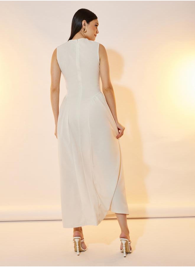 Take Two Faux Pearl Detail Sleeveless A-Line Maxi Dress  - Image 5