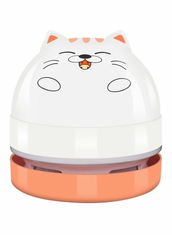 Mini Desktop Vacuum Cleaner, Portable USB Vacuum Cleaner for Desk Mini Cute Cartoon Desktop Vacuum for Cleaning Eraser Crumbs, Dust, Crumbs, Piano, Hairs, Computer, Keyboard and Car  - Image 1
