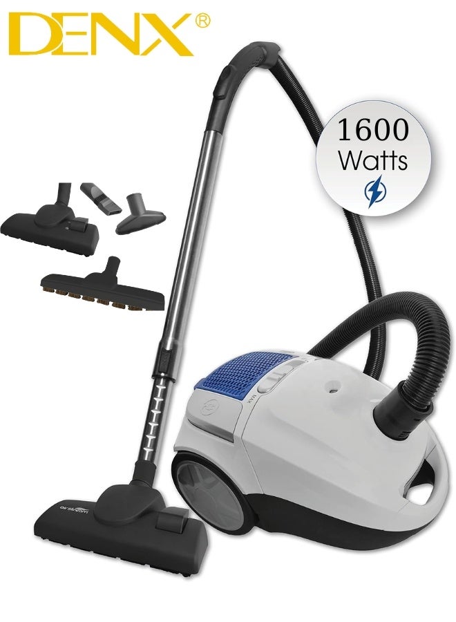 DENX Bagless Vacuum Cleaner, 1600W Dust Pick Vacuum with Filter, Suitable for Home, Hard Floors and Carpets, Lightweight with Strong Suction Power, Corded Vacuum, Large 2L Dust Bin, 4.5m Retractable Cord - Image 1