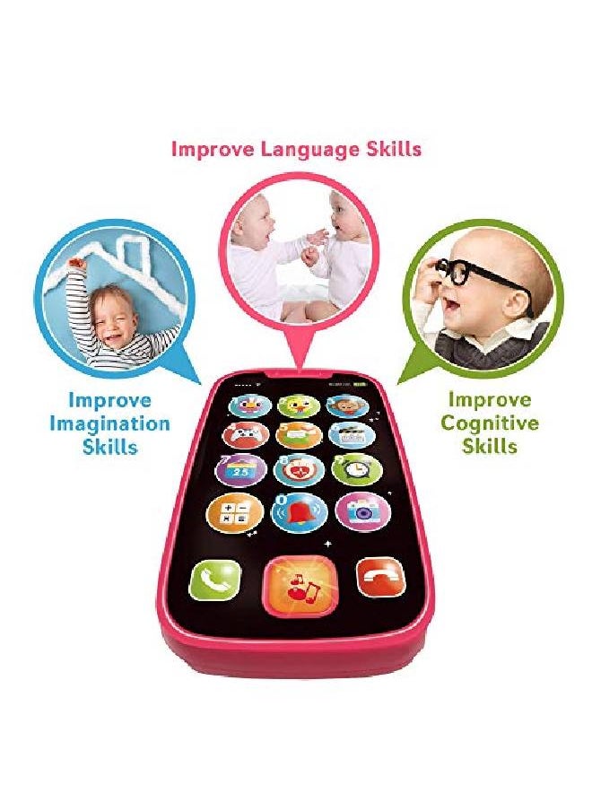 My First Smartphone - Cell Phone Baby Toy, For Toddlers And Young Children - 15 Unique Buttons And Functions, Musical Melodies, Animal Sounds And Number Learning - For 1-Year-Old Kids And Older