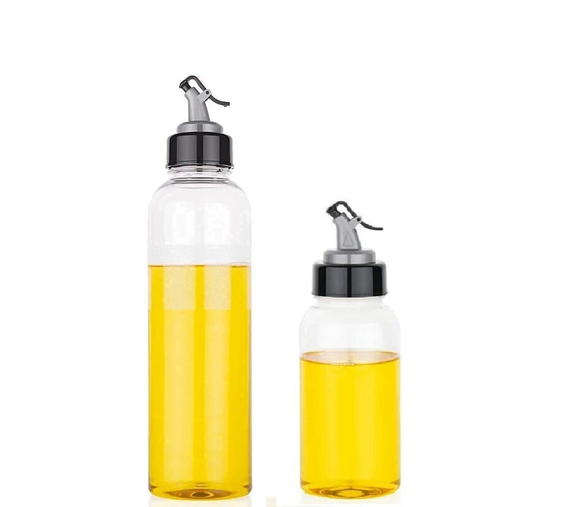 Oystio Unbreakable FoodGrade Plastic Oil Dispenser for Cooking Easy Flow Oil and Vinegar Bottle Oil Pourer Liquid Dispenser Transparent 1000500ml