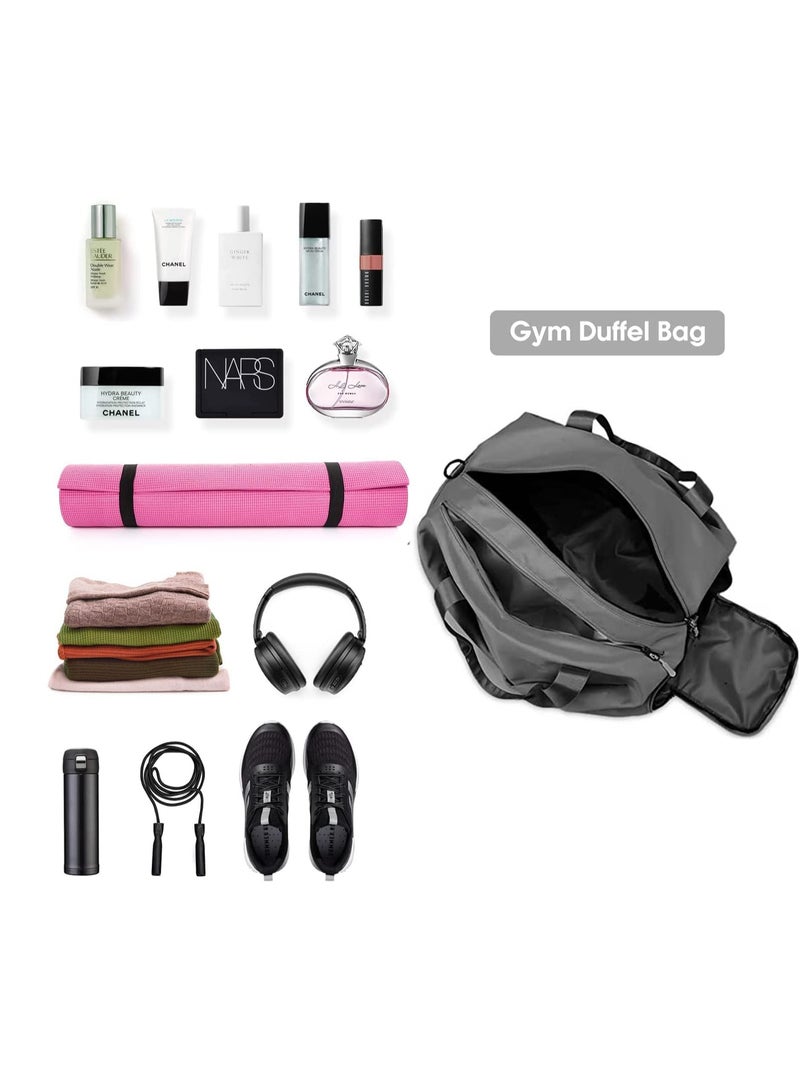MIXDE Sports Gym Bag for Women, Workout Duffel Bag Travel Bags Swim Sports Travel Gym Bag with Dry Wet Pocket and Shoe Compartment Travel bag Yoga Bag ,Grey  - Image 4