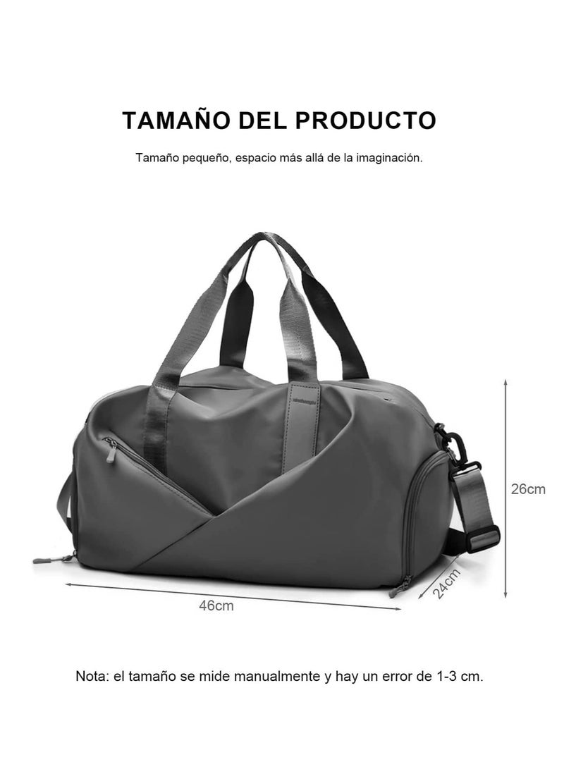 MIXDE Sports Gym Bag for Women, Workout Duffel Bag Travel Bags Swim Sports Travel Gym Bag with Dry Wet Pocket and Shoe Compartment Travel bag Yoga Bag ,Grey  - Image 2
