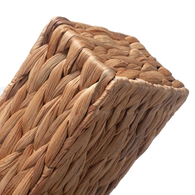 IVAILEX Water Hyacinth Toilet Tank Basket for Toilet Paper Rolls Wicker Baskets for Shelves Tampon Storage for Bathroom 3 Dividers (Large Compartment 16.5inch x 5.5inch x 3.5inch) - Image 5