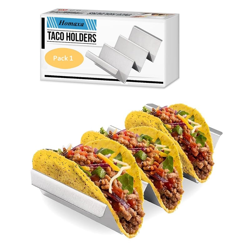 Surfexa Taco Holders 1 Packs - Stainless Steel Taco Stand Rack Tray Style by, Oven Safe for Baking, Dishwasher and Grill Safe - Image 1