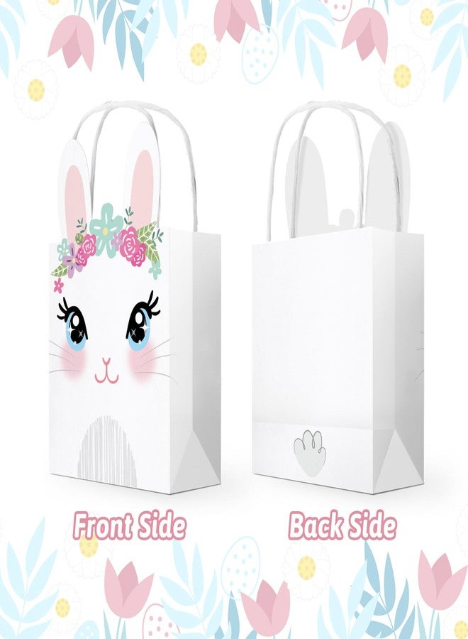 WEEPA 16 Pcs Happy Easter Bunny Paper Goodie Bags with Handles Cute Cartoon Rabbit Gift Bags for Easter Egg Hunt Party Favors - Image 4
