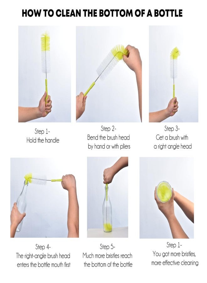 ALINK 16 inch Long Bottle Brush Cleaner for Washing Wine/Beer/Sport Well/Thermos/Glass, Hummingbird Feeder and Long Narrow Neck Sport Bottles - Image 3