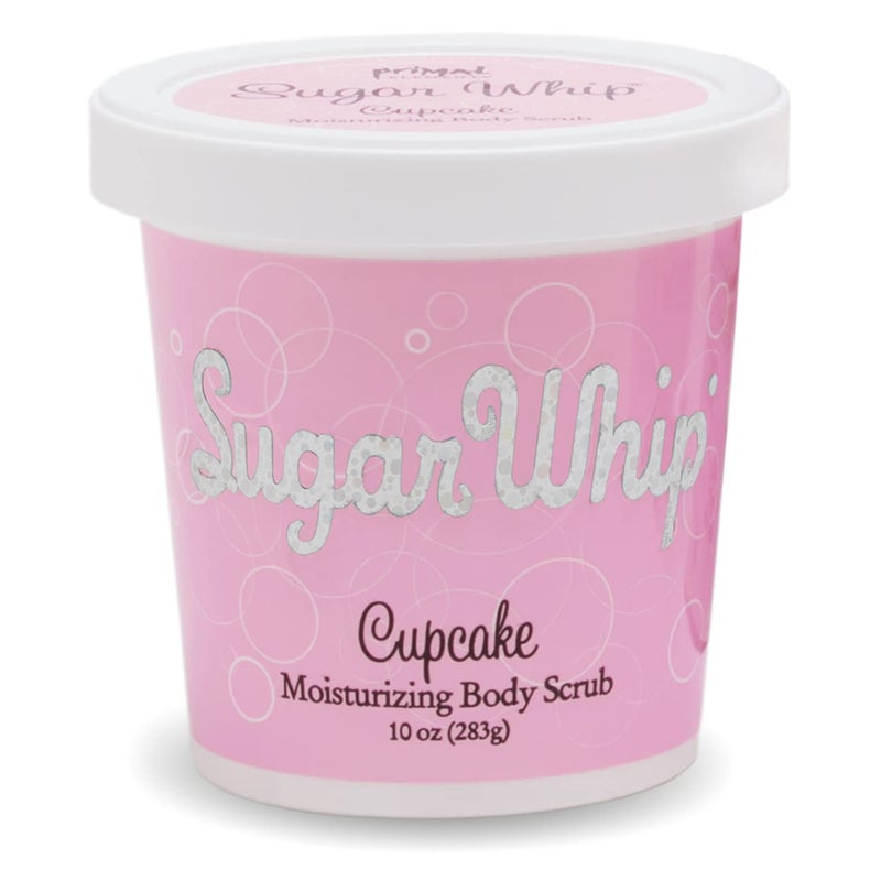 Primal Elements Sugar Scrub, Exfoliating Sugar Whip, Face and Body Cleanser, Moisturizer, Cupcake, 10 oz Package - Image 1