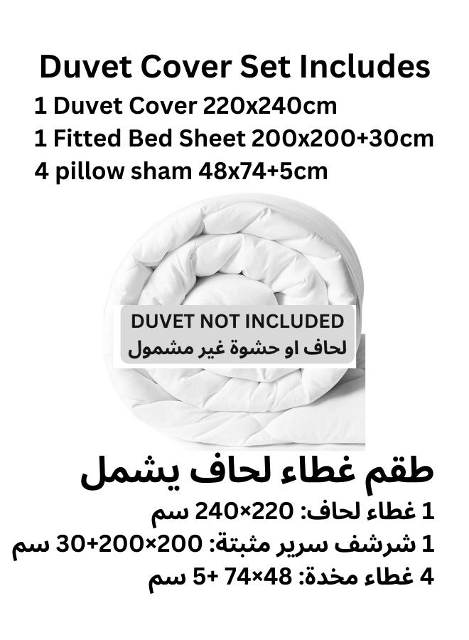 TW Premier TW Hotel Duvet Cover Stripe 220x240cm King Size 6 Pcs Set - 1 Duvet Cover 220x240cm (Without Filling) 1 Fitted Bed Sheet 200x200+30cm - 4 Pillow Cases 48x74+5cm - Quilt Cover Set - Image 3