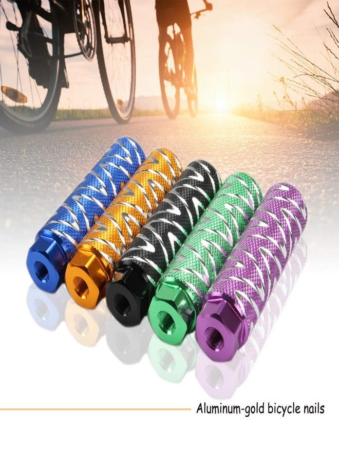 KOOBOOK 2Pcs Aluminum Alloy Bike Pedals Axle Foot Rest Pegs Bike Pegs BMX Pedals Rear Stunt Pegs Diameter 28mm Fit 3/8 inch Axles Purple - Image 3