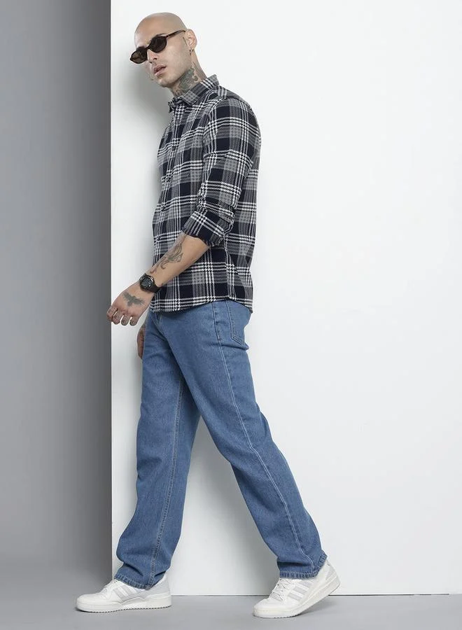The Indian Garage Co Men Black Regular Fit Checkered Shirt