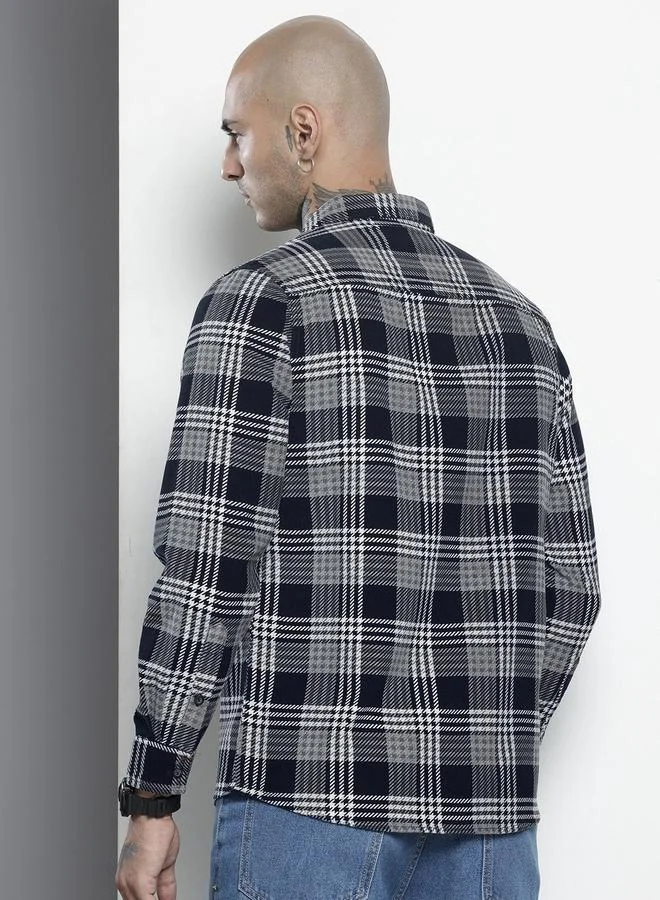 The Indian Garage Co Men Black Regular Fit Checkered Shirt