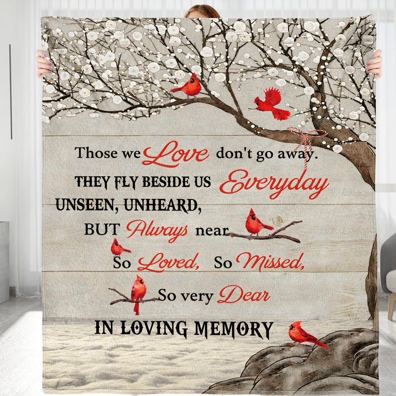 KERAOO Personalized Memorial Blanket Gift in Loving Memory Blanket Memorial Gift for Family Members Grandparents Mom Dad Brothers Sisters Memory02 60X50