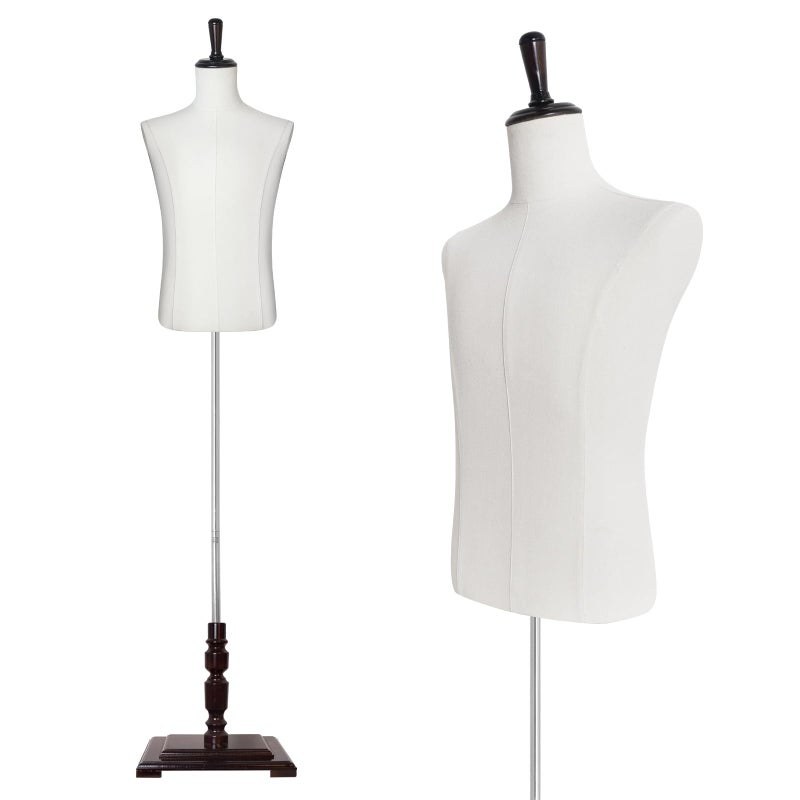 Male Dress Form Half Body Mannequin Torso Clothing Manikin for Market Shop Window Display 6178 Height Adjustable