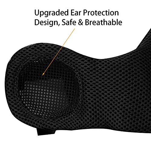 AOUTACC Airsoft Mesh Mask, Half Face Mesh Masks with Ear Protection for CS/Hunting/Paintball/Shooting (Mesh Ear, BK) - Image 3