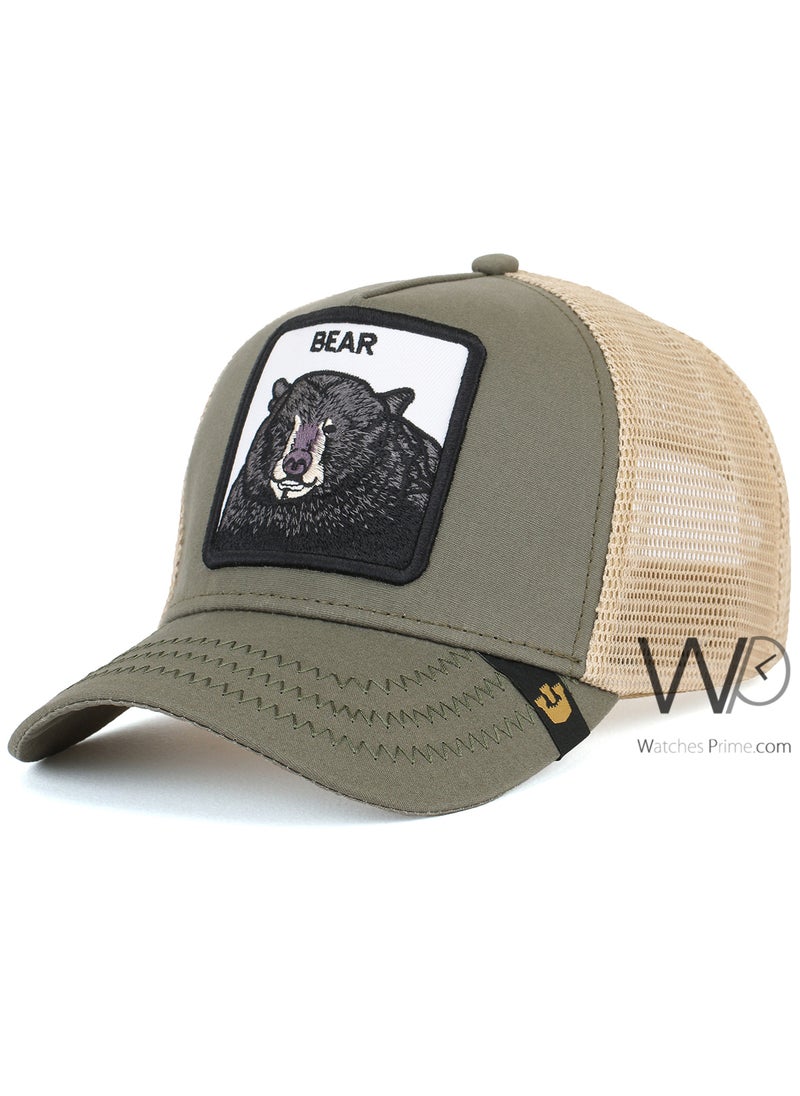 Goorin Bros Goorin Bros Bear Trucker Mesh Cap Olive Green Color Cotton Hat For Men  - Image 1