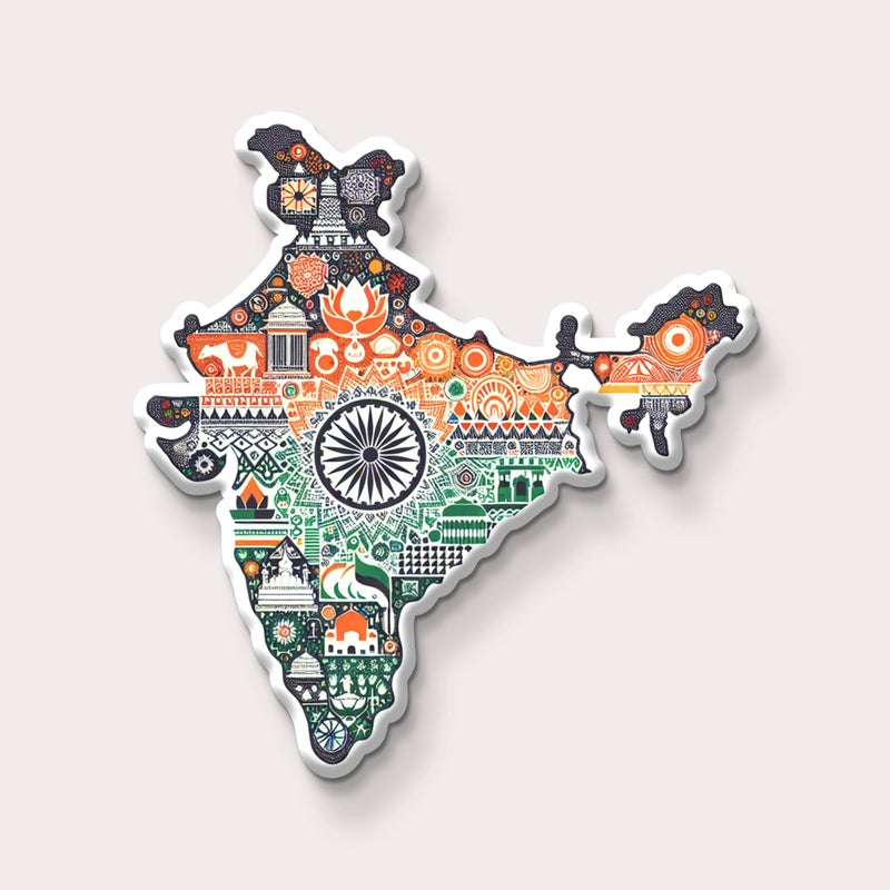Nivaraprint India Country Theme Souvenir Wooden Fridge Magnet for Refrigerator - India Printed Stylish Magnet for Fridge Decoration - Image 4