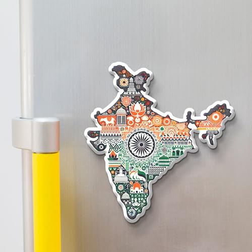 Nivaraprint India Country Theme Souvenir Wooden Fridge Magnet for Refrigerator - India Printed Stylish Magnet for Fridge Decoration - Image 2