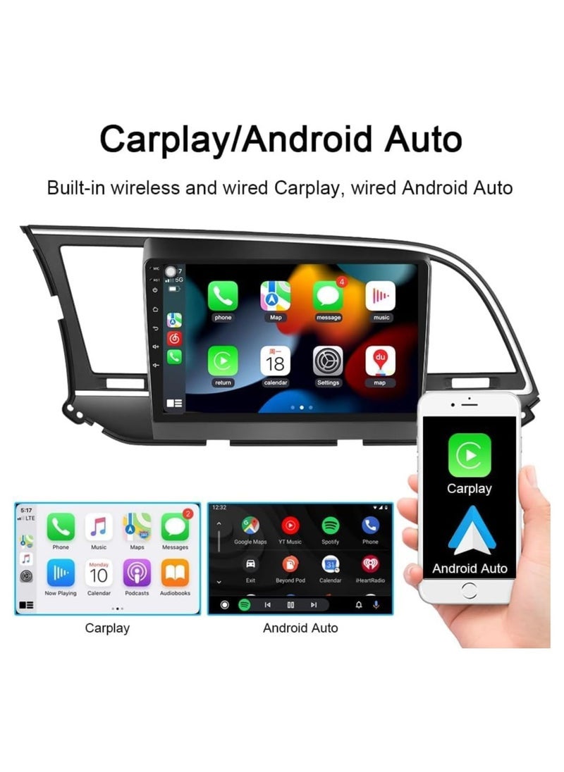 Vierex Android Car Stereo Screen For Hyundai Elantra 2016 2017 2018 Support Apple Carplay Android Auto Wireless QLED 4GB RAM Fast Interface AHD Camera Included SIM Card Bluetooth USB QLED - Image 2