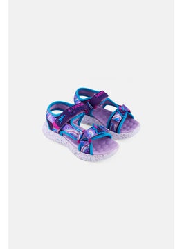 SKECHERS Kids Girl Jumpsters Splasherz Velcro Closure Sandals, Purple  - Image 1