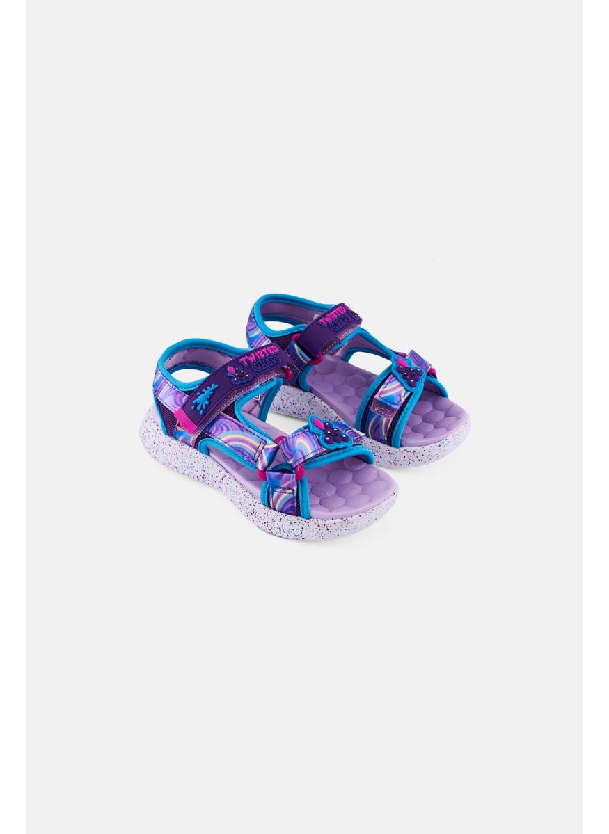 SKECHERS Kids Girl Jumpsters Splasherz Velcro Closure Sandals, Purple  - Image 1
