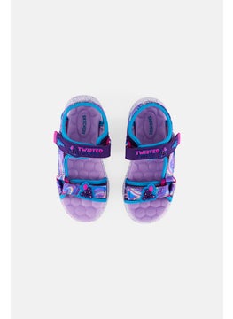 SKECHERS Kids Girl Jumpsters Splasherz Velcro Closure Sandals, Purple  - Image 3