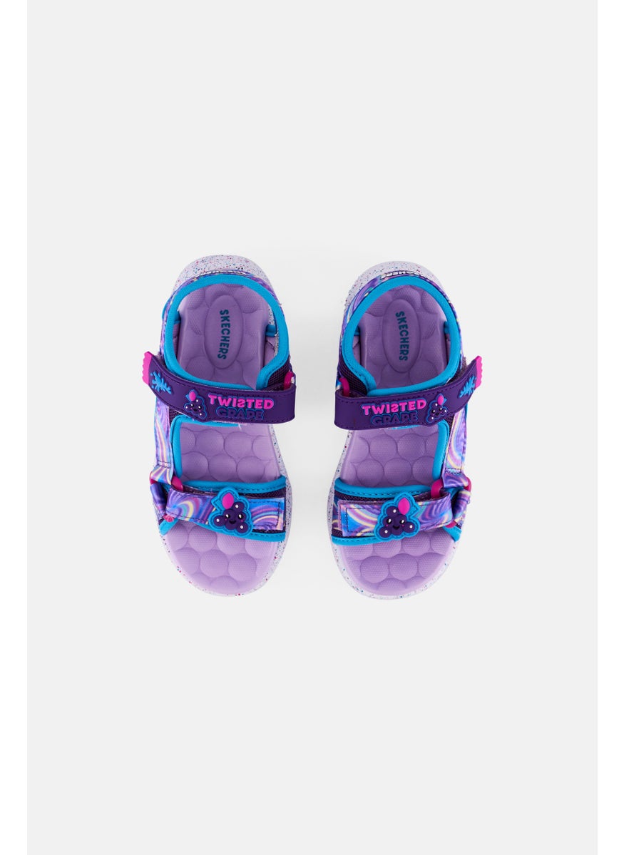 SKECHERS Kids Girl Jumpsters Splasherz Velcro Closure Sandals, Purple  - Image 3
