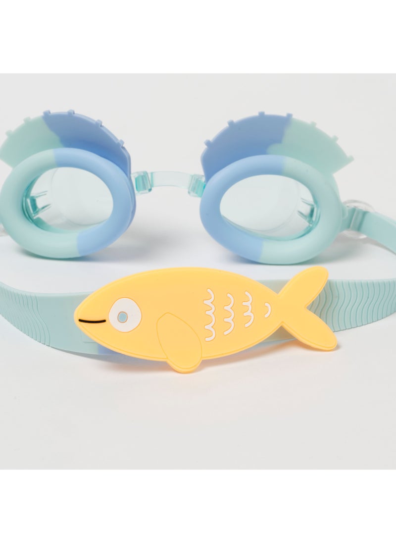 SUNNY LIFE - Kids Swim Goggles Finn The Fish Aqua Blue - Image 1