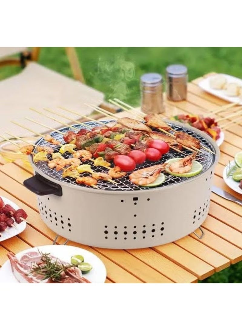 Portable 280mm Round Charcoal Grill - Outdoor BBQ Stove for Gardens, Patios, and Camping - Image 2