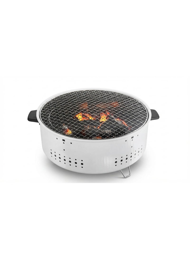 Portable 280mm Round Charcoal Grill - Outdoor BBQ Stove for Gardens, Patios, and Camping - Image 1