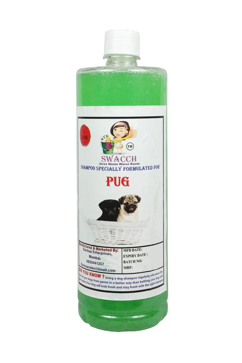 swacch Shampoo | Puppy Safe Shampoo | PH Balanced | Pug Dog Shampoo 1 Litre Neem Alovera + | Rubber Bath Brush with Adjustable Straps | Pet Massage | Soothing Bristles Hand Brush I Combo Pack - Image 1