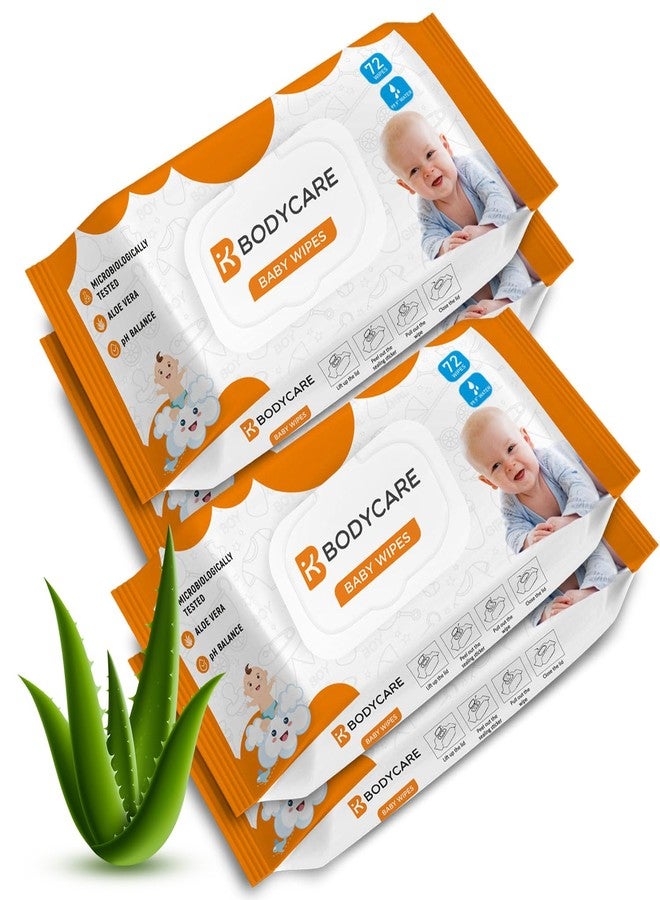 BODYCARE Unscented 99% Pure Water Baby Wipes with Lid |Natural Plant made cloth - Super thick Wet Wipes I 72 pcs/pack - (Pack of 4) - Image 1