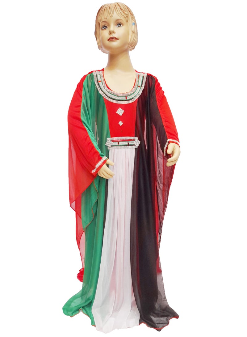 Spiffy Snow UAE National Day Flag Dress for Girls Multicolour  - Image 1