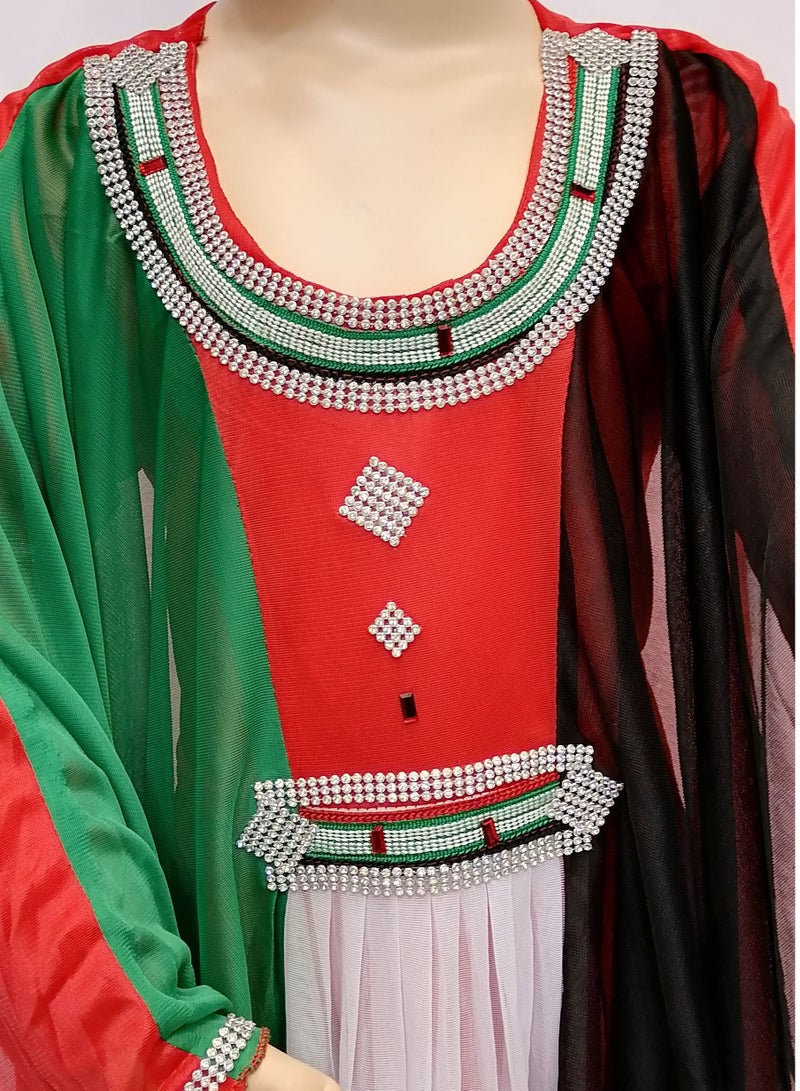 Spiffy Snow UAE National Day Flag Dress for Girls Multicolour  - Image 2