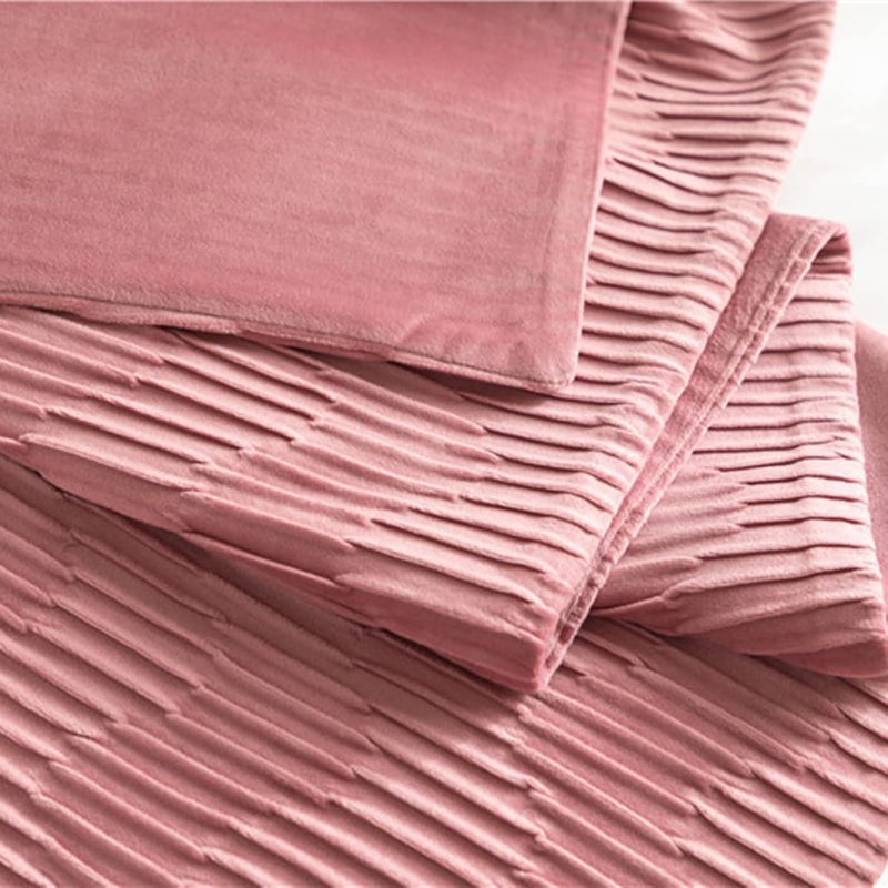 oiakus Solid Color Bed Scarf, Velvet Bed Runner, Modern Wave Pattern Bed Flag, Bed Scarf Runner Bedding Scarves Hotel Bedroom Reversible Double Use Bedding Bed Towel - Image 5
