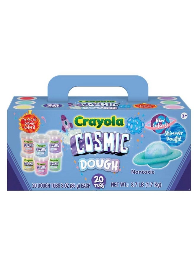 Crayola Crayola Dough - Cosmic Play Dough | Shimmer, Sparkle Special Effects with No Glitter Mess | 20 Tubs of 3oz Non-Toxic Modeling Compound in 6 Cosmic Colors | Fidget Toy, Party Favor, Classroom Rewards  - Image 2