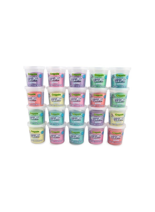 Crayola Crayola Dough - Cosmic Play Dough | Shimmer, Sparkle Special Effects with No Glitter Mess | 20 Tubs of 3oz Non-Toxic Modeling Compound in 6 Cosmic Colors | Fidget Toy, Party Favor, Classroom Rewards  - Image 3