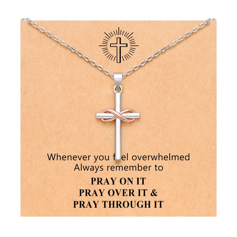UPROMI Cross Necklace Christian Jewelry Adult Baptism Gifts for Women Faith Religious Easter Basket Stuffers Confirmation Gifts for Teen Girls Trendy Stuff Christmas Birthday Teenage Gift Ideas - Image 1