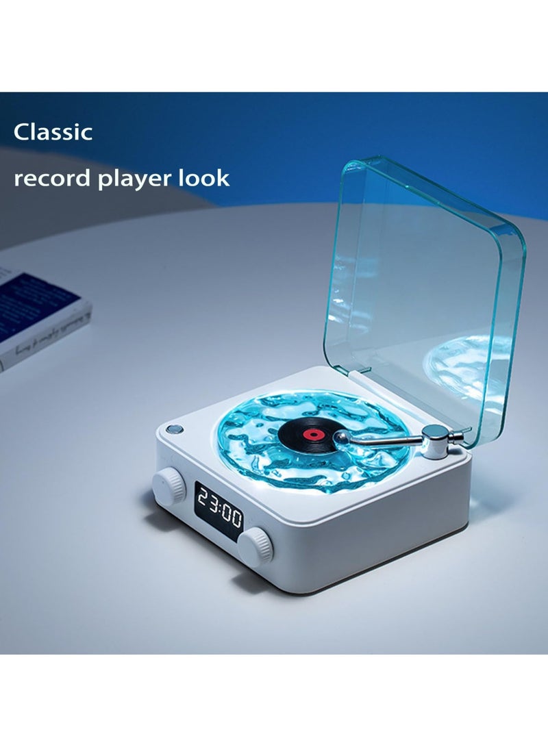The Waves Vinyl Player, 2024 New Record Player Bluetooth, Wireless Vintage Vinyl Record Player, Portable CD Player, Bluetooth Speaker with Ambient Light for Bedroom, Office, Party (Color : White) - Image 3