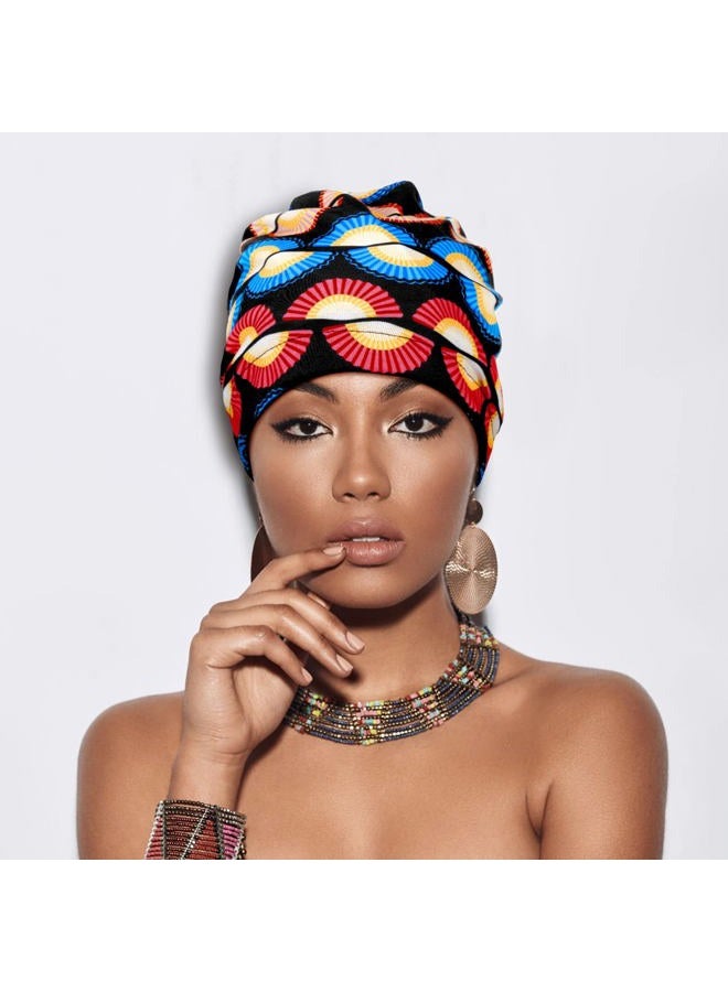 Sintege 6 Pcs Satin Lined Bonnet Sleep Cap for Women Men African Silk Soft Beanie Hair Sleep Wrap for Natural Curly Braids(Bright Patterns) - Image 2
