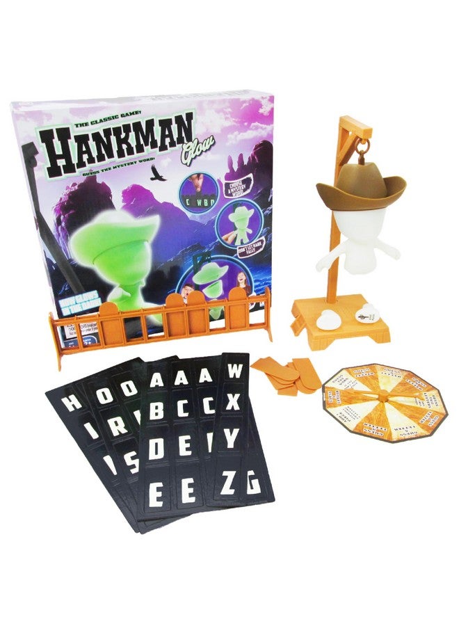 Hankman Glow, Magnetic Hangman Mystery Word Guessing Game for Kids  Families, Glow in The Dark Travel Game, Guess The Word Before Hank Falls - Image 1
