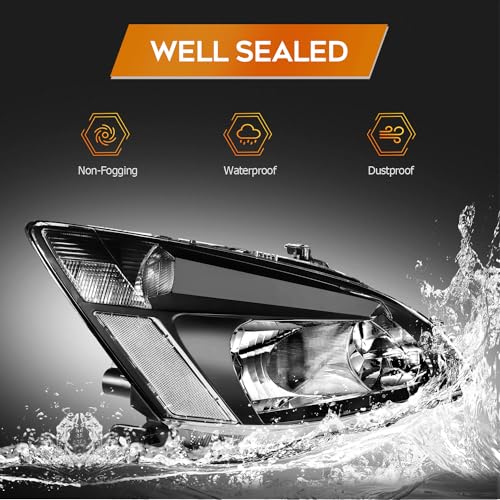 LBRST Headlight Assembly Compatible with for Honda for Accord 2003-2007 Bulbs Not Included HO2502120 HO2503120 33151SDAA01 33101SDAA01 - Image 5