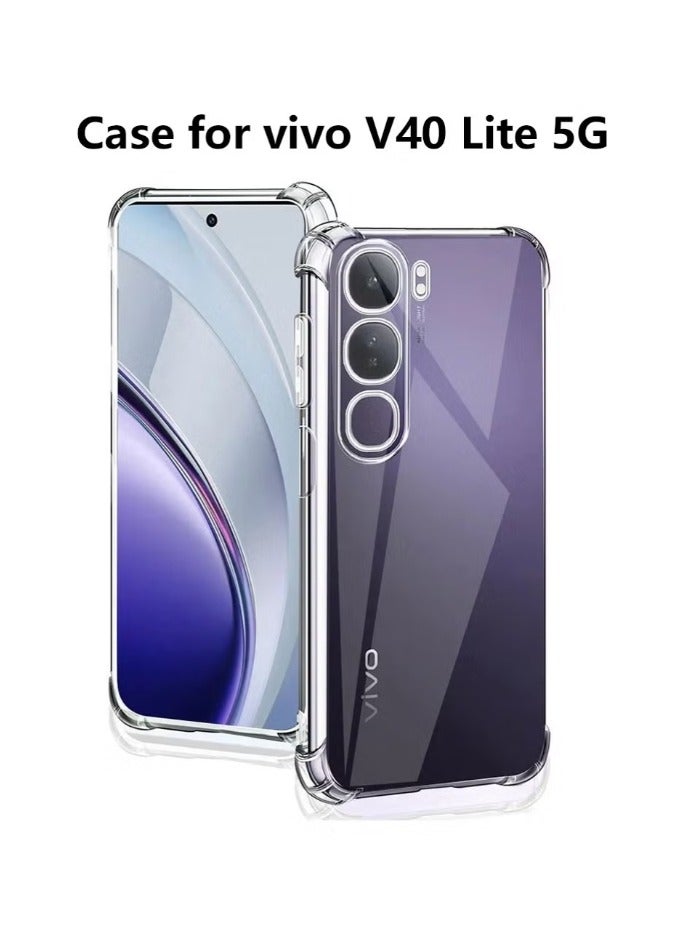 2 in 1 vivo V40 Lite 5G Phone Case Cover & Screen Protector - Shockproof Clear Slim TPU Protective Phone Cover & Full Coverage Delicate Touch Tempered Glass Screen Protector for vivo V40 Lite 5G Clear - Image 5