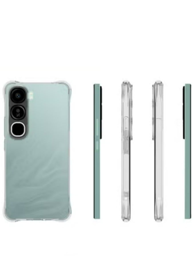 2 in 1 vivo V40 Lite 5G Phone Case Cover & Screen Protector - Shockproof Clear Slim TPU Protective Phone Cover & Full Coverage Delicate Touch Tempered Glass Screen Protector for vivo V40 Lite 5G Clear - Image 2