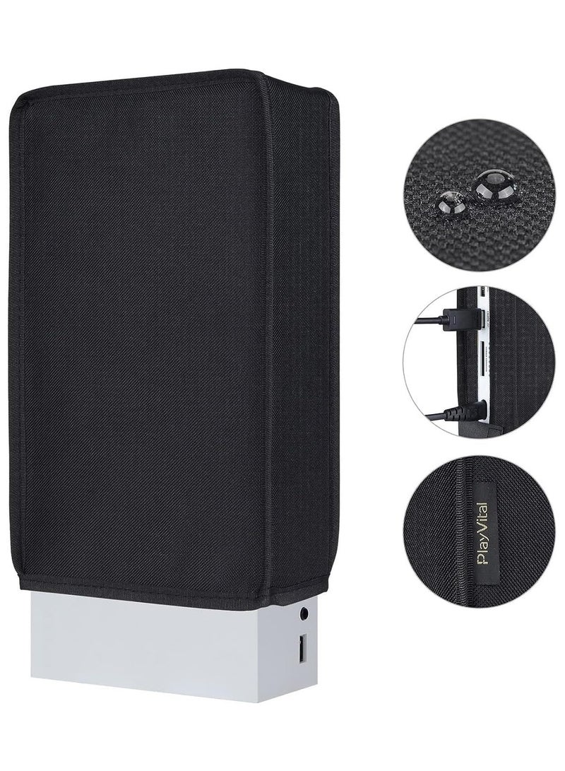 PlayVital Black Nylon Vertical Dust Cover for Xbox Series S Console, Soft Neat Lining Dust Guard, Anti Scratch Waterproof Cover Sleeve for Xbox Series S Console - X3PJ007 - Image 1